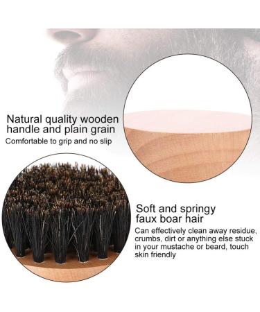 Boar Bristles Beard BrushSmall and Round Wood Beard Brush -Light Weight Black Walnut Wood Beard Brush for Men(1#) - Buy Online on GoSupps.com