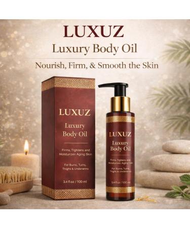 Luxuz Luxury Body Firming Oil Lightweight Moisturizing Body Oil for Smoother-Looking Skin Fast-Absorbing & Non-Greasy Botanical Formula with Vitamin E Almond & Rosehip Oils 3.4 fl oz - Buy Online on GoSupps.com