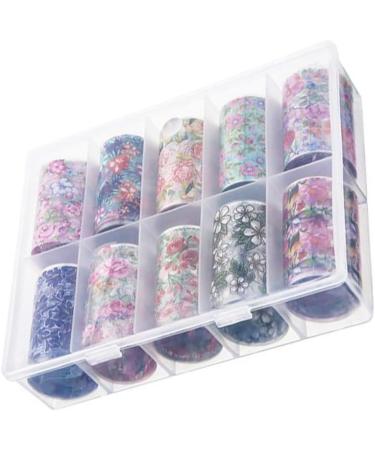 Yssevlon Floral Design Nail Art Foil Stickers - 1 Box 10 Rolled Starry Wraps and Transfer Decals - Buy Online on GoSupps.com