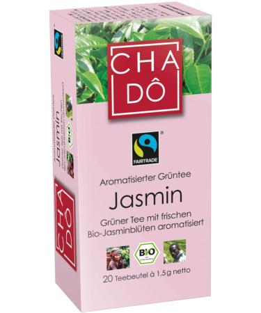 Cha D Cha D Organic Fairtrade Jasmine Tea Bags 20 x 1.5g (6 x 30g)