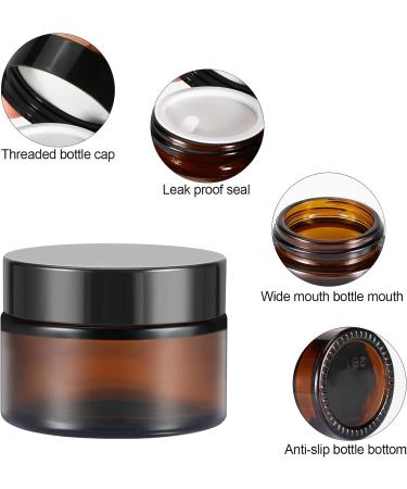 Collazoey 10-Piece Amber Glass Cream Jars Set | 20ml & 30ml Refillable Ointment Pots with Lids | Ideal for Cosmetics & Essential Oils | International Shipping Available - Buy Online on GoSupps.com