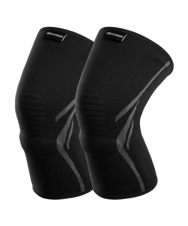 AVIDDA Knee Support Brace - New Upgrade Compression Sleeves for Arthritis Joint Pain Ligament Injury Meniscus Tear ACL MCL Tendonitis Running Squats Sports Black 0.25 kilograms Pack of 1 Black with Spring Stabilizer M