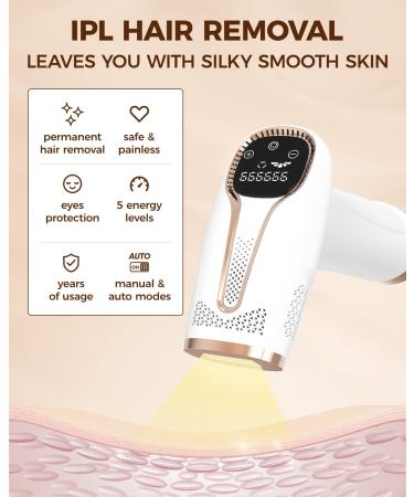 Laser IPL Hair Removal Device for Women & Men | Professional At-Home Hair Remover with 999,999 Flashes - Buy Online on GoSupps.com