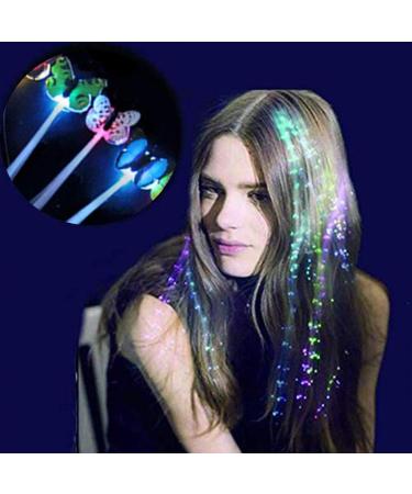 Ludress LED Butterfly Hair Clips - Pack of 5 Multicolor Festival Light up Hair Pins for Women and Girls - Fiber Optic Glowing Hair Accessories for Cosplay and Parties - Buy Online on GoSupps.com