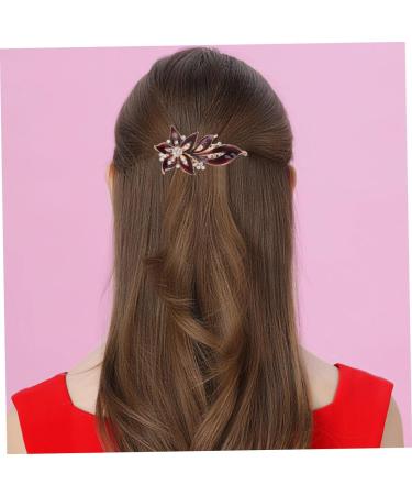 DOITOOL French Barrette Sectioning Hair Clips Shower Metal Hair Claw Clips Billed Hair Clips Rhinestone Headpiece Crystal Hair Barrettes Hairpin for Women Korean Version Red Spring Clip - Buy Online on GoSupps.com