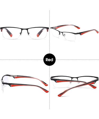 Buy Lanomi Blue Light Filter Reading Glasses - Anti-Blue Light Half Frame Computer Glasses for Men & Women - Red 2.0 Diopters - Buy Online on GoSupps.com
