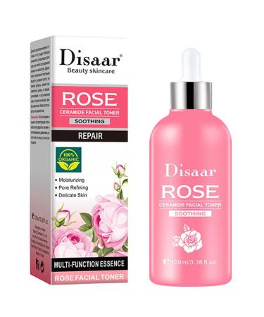 DISAAR BEAUTY Rose Ceramide Facial Toner Moisturizing Soothing Repair Pore Delicate Skin Essence 100ml / 3.38fl.oz