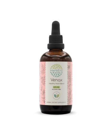 HerbEra Venax B120 Alcohol-Free Extract Tincture, Concentrated Liquid Drops: Butcher's Broom Root, Horse Chestnut Nut, Rosemary Leaf, Prickly Ash Bark, Bilberry Leaf, Grape Seed. Stone Root. 4 Oz 4 Fl Oz (Pack of 1)