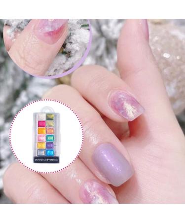 Nail Shiimmer Powder Manicure Solid Pearlescent Pigment Nail Art Dyeing Powder 12Colors - Buy Online on GoSupps.com
