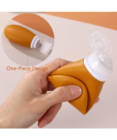 LIYUABU Silicone Travel Bottles 4 Pack 100ml Leak Proof Squeeze Refillable Portable Empty Travel Bottles Accessories Containers for Toiletries Shampoo Conditioner Lotion BPA Free TSA Approved 100ml Brown - Buy Online on GoSupps.com