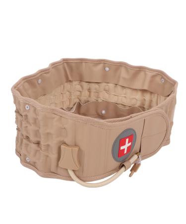 Decompression back belt lumbar decompression belt pressure relief with inflator for walking in lumbar hyperglycaemia (Khaki)