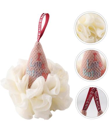 Housoutil 2 Pcs Ice Cream Bath Sponge | Adorable Loofah for Face Cleansing & Shower | Soft White Polyester Cleaning Scrubber - Buy Online on GoSupps.com