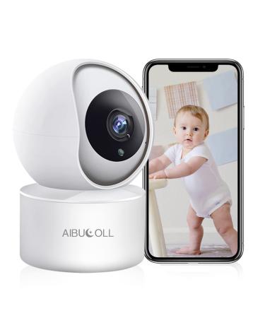 AIBUCOLL WiFi Monitor Indoor Home Security Camera- Smart Baby and Pet Monitor- Movement and Sound Detection- 1080P Camera Resolution-Night Vision Motion- Compatible with Apple and Android
