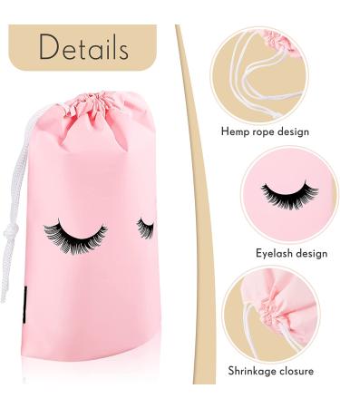 50 Piece Pink Eyelash Aftercare Bags with Drawstring | Cosmetic Toiletry Pouch for Women Girls | Makeup Travel Supplies - 5 x 7 Inches - Buy Online on GoSupps.com