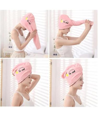 Soft Coral Fleece Hair Towel Set | Super Absorbent Yellow Hair Wrap Turban | Rapid Drying Microfiber Towel for Women & Children - Buy Online on GoSupps.com