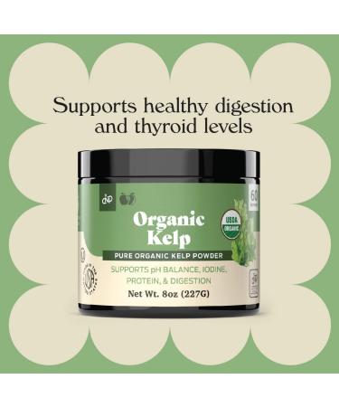 Organic Kelp Powder Supplement - 8oz Sea Kelp Seaweed for Thyroid Support & Digestion - Buy Online on GoSupps.com