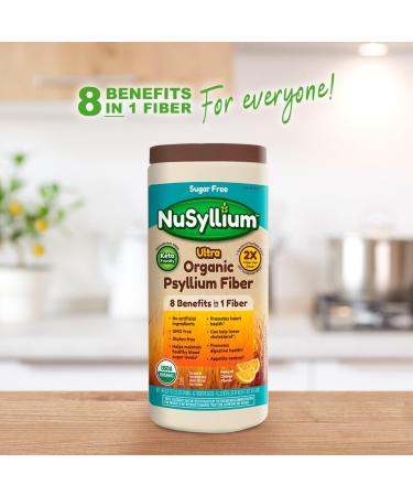 Organic Psyllium Fiber Powder - Sugar Free, Keto-Friendly, Non-GMO | Digestive & Heart Health Support | Natural Orange Flavor - 42 Servings - Buy Online on GoSupps.com