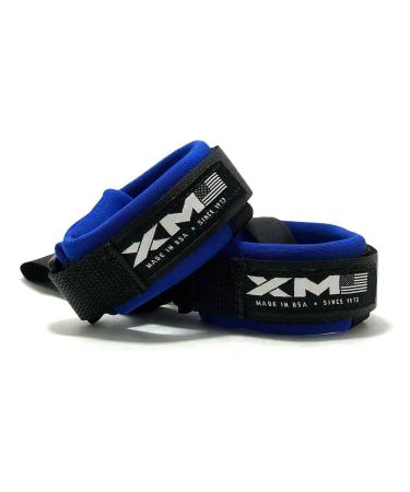 XM SURF MORE Fin Tethers - Use with Swim Fins - Secure Your Fins While Swimming, Bodyboarding & Bodysurfing - Swimming Accessories with Ultra-Strong, Adjustable Strap for Support - USA Made Blue