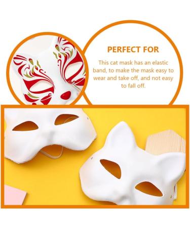 Bestonzon 30 White Fox Masks - Blank Paper Kitsune Cat Masks for Kids | Japanese Masquerade Easter Party Gift - Buy Online on GoSupps.com