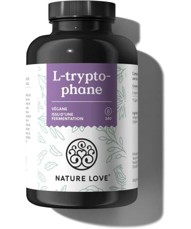NATURE LOVE L-tryptophan - 240 capsules - highly dosed with 500mg per capsule - vegan laboratory-controlled and produced in Germany - without unnecessary additives - Buy Online on GoSupps.com