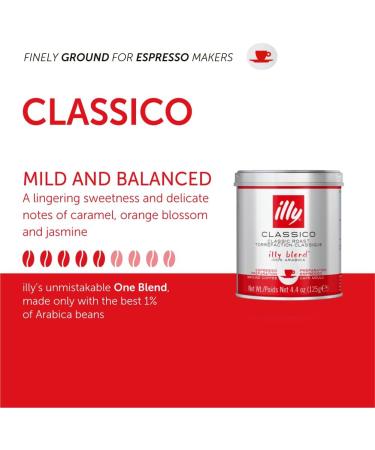 illy Classic Roast Ground Coffee 125g - Classico Medium Roast | Buy Online - Buy Online on GoSupps.com