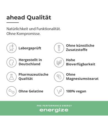 Ahead Energice Natural Vegan Pre Workout Booster 375g Vitamin B6 B12 L-Citrulline Arginine & Panax Ginseng Lemon Flavour Made in Germany - Buy Online on GoSupps.com