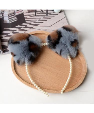 amangul Womens Animal for Ears Hair Hoop Pearl Headband Kitten Ears Hairband Halloween Party Hair Hoops Anime Cosplay Fancy(1) - Buy Online on GoSupps.com