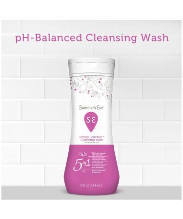 Summer's Eve 5-in-1 Cleansing Wash - Simply Sensitive 15 fl oz | Gentle, Effective & pH Balanced - Buy Online on GoSupps.com