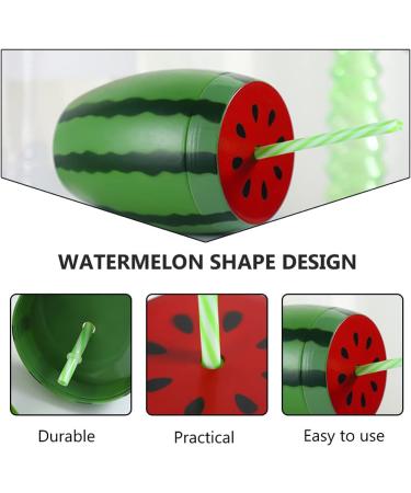 NUOBESTY Halloween Decorations 4pcs Watermelon Sippy Cup with Straw Watermelon Shaped Drinking Cup Summer Sippy Cup for Watermelon Summer Party Supplies Halloween Decor - Buy Online on GoSupps.com