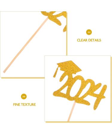BESTonZON 10 Pack 2024 Graduation Cupcake Toppers Glitter Graduation Cupcake Picks 2024 Grad Cap Graduation Theme Party Cupcake Decorations - Buy Online on GoSupps.com