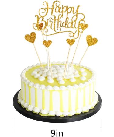 Gold Glitter Happy Birthday Cake Toppers Set of 7 - Party Decor & Decorations - Buy Online on GoSupps.com