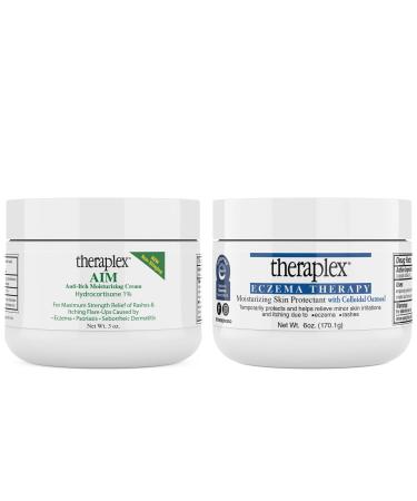 Theraplex Bundle AIM Cream (3 Oz) and Eczema Therapy (6 Oz) - Helps Maximum Strength Relief for Eczema Psoriasis Seborrheic Dermatitis Complete Solution for Itch Relief and Skin Restoration Aid