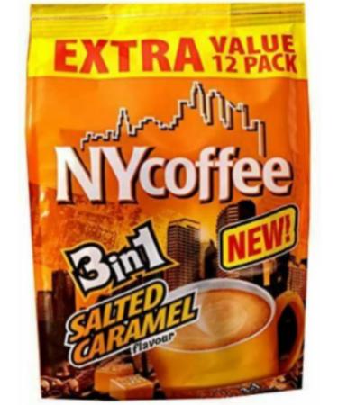 NYCoffee 3 in 1 Instant Coffee sachets|3 Flavours - Salted Caramel Vanilla & Irish Flavours Bundled with Temas Store Coffee Stirrers & Coffee Sleeves & Reusable Plastic Coffee Cup|36 Coffee Sachets - Buy Online on GoSupps.com