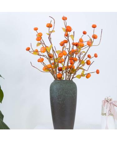HOMSFOU 12 Pcs Artificial Pumpkin Branch Maple Leaf Branch Pumpkin Berry Picks Thanksgiving Pumpkin Branch Fall Pumpkin Picks Halloween Pumpkin Branch Autumn Foam Artificial Flower - Buy Online on GoSupps.com