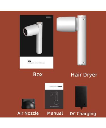 Cordless Hair Dryer with Concentrator Portable Travel Blow Dryer Cold/Hot Wind 15600mAh Built-in Rechargeable Battery Powered Gifts for Women - Buy Online on GoSupps.com