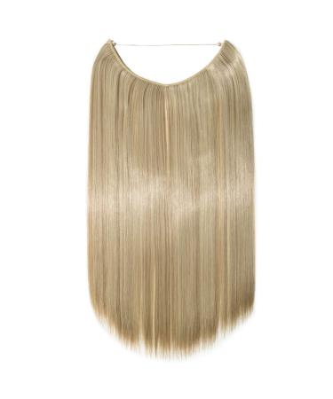 Silk-Co Honey Blonde & Bleach 50cm Hair Extensions - Smooth Invisible Cord Synthetic & Real Hair Blend for Women - Buy Online on GoSupps.com