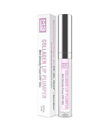 M3 Naturals Collagen Lip Plumper Clinically Proven Natural Lip Enhancer for Fuller Softer Lips Increased Elasticity Reduce Fine Lines Hydrating Plump Gloss Lipstick Primer Pink