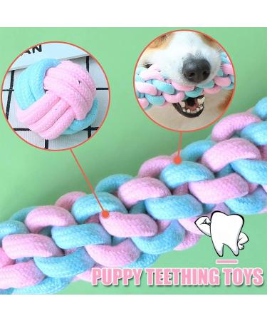 Speedy Panther 7Pcs Dog Rope Toys for Small Dogs Puppy Rope Toys From 8 Weeks Small Dog Puppy Chew Toys Natural Cotton Dog Tug Toys Puppy Teething Toys for Puppys Small Mediuem Dogs Pink - Buy Online on GoSupps.com