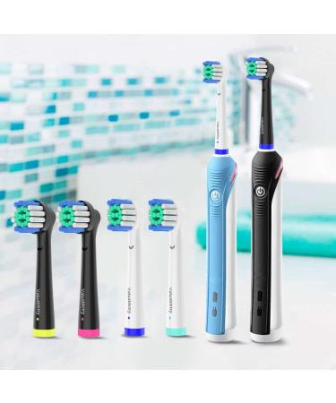 16 Pack Precision Replacement Brush Heads - Oral B Braun Compatible Electric Toothbrush (8 White & 8 Black) - Buy Online on GoSupps.com