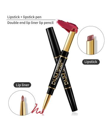 3 Pcs Matte Lipstick & Lip Liner Set - Long Lasting Waterproof Dark Ruby & Deep Red Crayons for Women - DNM 24 Hour Lip Kit - Buy Online on GoSupps.com