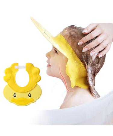 Baby Shower Cap Silicone Shower Visor Bathing Hat, Maydolly Shower Cap Infants Soft Protection Safety Visor Cap for Toddler Children, Yellow