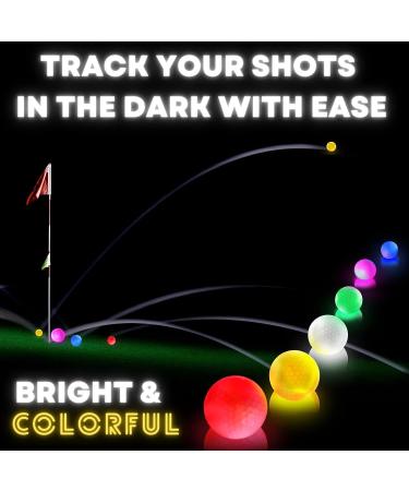 SUOHUI Glow Golf Balls - 6 Pack of Long Lasting Light Up Golf Balls in 6 Colors - Glow in The Dark & Personalized - Buy Online on GoSupps.com