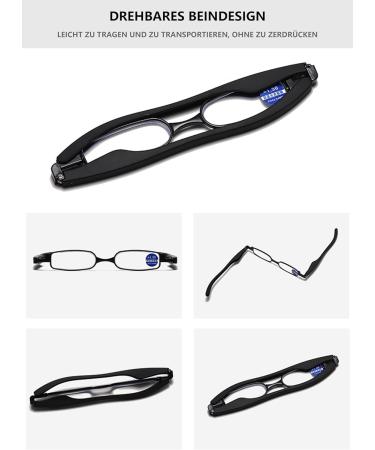 Lanomi Foldable Reading Glasses - 360 Rotating Temples Mini Pocket Reader Metal Design | +1.00 to +4.00 Diopters in Brown - Buy Online on GoSupps.com