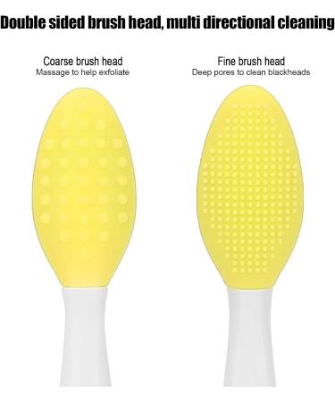 Silicone Nose & Lip Cleansing Brush - Double Sided Exfoliating Facial Brush for Blackhead Removal, Lip Scrubs & Moisturizing - Yellow - Buy Online on GoSupps.com
