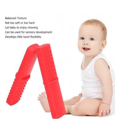 Red Baby Teething Toy - Bite Resistant Dishwasher Safe BPA Free Perfect Chew Ring for Teething Relief & Autism Gum Massage - Buy Online on GoSupps.com