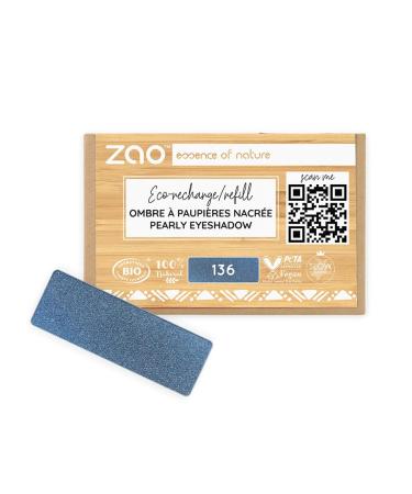 ZAO Eyeshadow pearly refill Night Blue 136