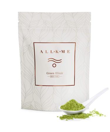 ALLKME Green Elixir Daily Boost Superfood Powder w/Probiotics & 30 Superfoods incl. Spirulina Wheatgrass & Green Tea - Supports Wellbeing - (30 Servings)- 100% Natural & Plant Based