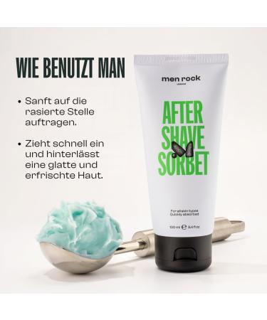 Men Rock After Shave Sorbet - Soothing & Moisturizing Skincare for Normal to Dry Skin | 100ml - International Shipping Available - Buy Online on GoSupps.com