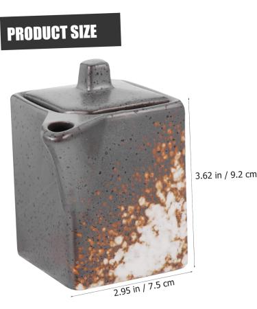 ABOOFAN Ceramic Sauce Vinegar Pot Liquid Dispenser Mini Seasoning Bottles Container with Lid Condiment Japanese Oil Cruet Ceramic Soy Sauce Dispenser Seasoning Bowl Seasoning Canister 9.2X7.5X6CM Black - Buy Online on GoSupps.com