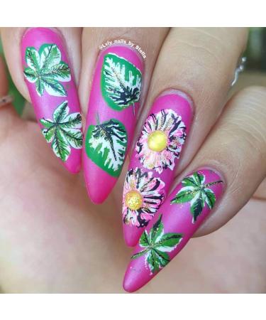 Alexnailart NA006: Natural Leaves Nail Art Stamping Plate for DIY Stencil Designs - Buy Online on GoSupps.com